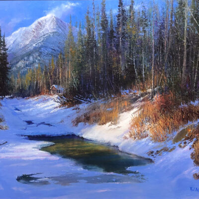 24x30 original oil, Moccasin Creek by artist Paul Dykman