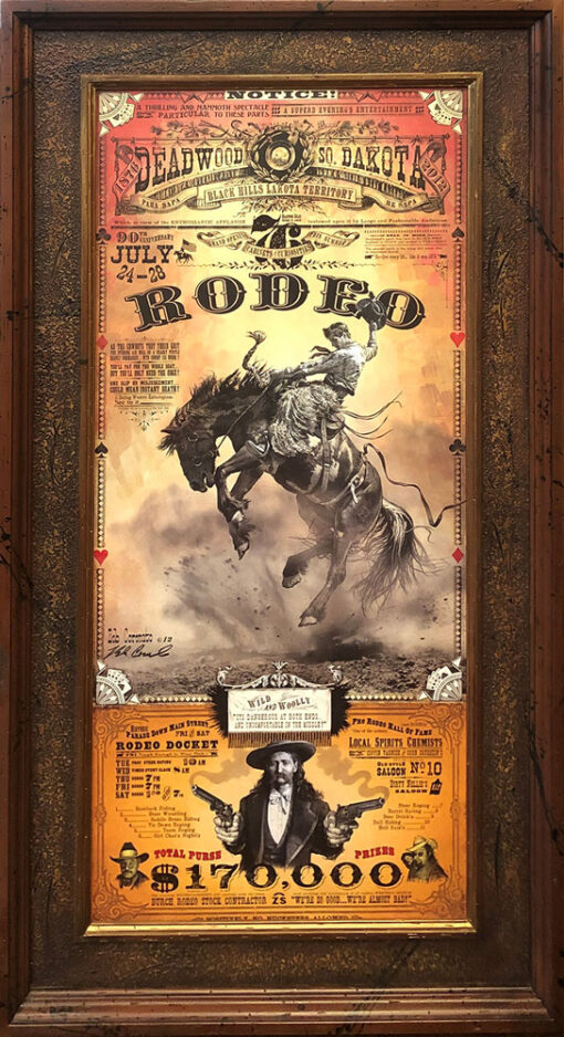 2012 Deadwood Rodeo Poster by the artist Bob Coronato, Framed fine art print